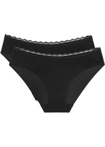 Tai-Slip Triumph "Feel Of Cotton", Damen, Gr. 42, schwarz, Microtouch, Obermaterial: 86% Polyamid, 14% Elasthan, k&ouml;rpernah, Unterhosen Tai-Slip, weich, ohne Seitennaht, schmales Spitzenband, Topseller