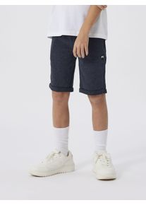 Sweatshorts name it "NKMVIMO SWE SHORTS BRU NOOS", Jungen, Gr. 158, N-Gr, blau (schwarz sapphir), Sweatware, Obermaterial: 60% Baumwolle, 40% Polyester, unifarben, regular fit kurz, Hosen Sweatshorts, Baumwollmischung, Umschlagsaum, Rei&szlig;verschlusstaschen