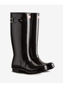 Gummistiefel Hunter "ORIGINAL TALL GLOSS BOOT", Damen, Gr. 43, schwarz, Synthetik, gl&auml;nzend, Schuhe Gummistiefel, wasserdicht