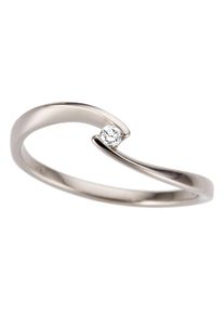 Goldring Firetti "Schmuck Geschenk Gold 333 Damenring Verlobungsring Goldring Solit&auml;r" Gr. 18, wei&szlig; (wei&szlig;goldfarben, wei&szlig;), Fingerringe, Damen, 18, 0,04 P2 = erkennbare Einschl&uuml;sse, Diamanten Wei&szlig;gold 333, Diamanten, Wei&szlig;gold 333, Goldring, mit Brillant