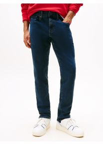 Gerade Jeans Tommy Jeans "Scanton Slim", Herren, Gr. 34, L&auml;nge 30, blau (denim blau schwarz), Denim/Jeans, Obermaterial: 98% Baumwolle, 2% Elasthan, unifarben, slim fit lang, Jeans Gerade Jeans, Mit Markenlabel aus Leder hinten