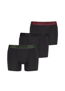 Levi's Boxershorts LEVI'S "LEVIS MEN PREMIUM BOXER BRIEF 3P", Herren, Gr. L, schwarz (schwarz combo), Obermaterial: 95% Baumwolle, 5% Elasthan, k&ouml;rpernah, Unterhosen Boxershorts, mit breitem Logobund