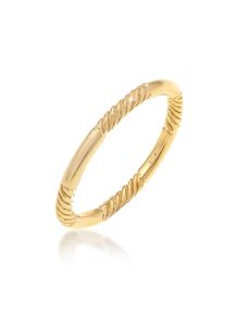 Silberring Elli "Ring Gedreht Basic Schlicht 925 Silber" Gr. 58, gold, Fingerringe, Damen, 58, Silber 925 (Sterlingsilber), Silberring