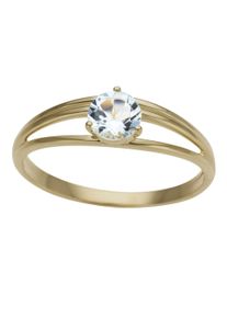 Goldring Firetti "Schmuck Geschenk Gold 333 Damenring Goldring Edelstein Farbstein" Gr. 18, bunt (gelbgoldfarben, hellblau), Fingerringe, Damen, 18, Gelbgold 333, 2mm, Goldring, mit Blautopas (behandelt)