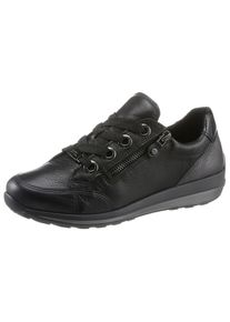 Sneaker Ara "OSAKA", Damen, Gr. 5,5 (38,5), grau (schwarz, anthrazit), Glattleder, Lackleder, Schuhe Sneaker, Schaftrandpolsterung, G-Weite, Freizeitschuh, Halbschuh, Schn&uuml;rschuh