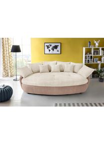 COTTA, &raquo;Aruba&laquo; gem&uuml;tliches Megasofa in XXL in organischer Form mit vielen Kissen, mud / ivory, Luxus-Microfaser (100% Polyester); Microfaser-