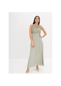 bonprix, Damen, Maxikleid &raquo;Maxikleid mit Spitze&laquo; f&uuml;r festliche Anl&auml;sse, vollst&auml;ndig gef&uuml;ttert, taillierte Passform, seegras (L&auml;nge: Regul&auml;r), N-Gr, 54