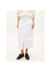 Tommy Hilfiger, Damen, Bleistiftrock &raquo;DNM WHITE MIDI STRAIGHT SKIRT HW&laquo;, Th Optic White, 44, Th Optic White, Rock von Tommy Hilfiger womenswear