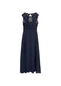 bonprix, Damen, Maxikleid &raquo;Maxikleid mit Spitze&laquo; f&uuml;r festliche Anl&auml;sse, vollst&auml;ndig gef&uuml;ttert, taillierte Passform, dunkelblau (L&auml;nge: Kurz), K-Gr, 36