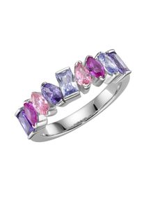 Giorgio Martello MILANO, Damen, Silberring &raquo;Ring Korund pink und Zirkonia mehrfarbig, Silber 925&laquo;, mehrfarbig, 60, 925 Sterling Silber rhodiniert