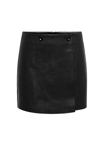 Only, Damen, Lederimitatrock &raquo;ONLASTRIA FAUX LEATHER SHORT SKIRT OTW&laquo; mit Knopf Details, softes Lederimitat, Black, XL, Black, Minirock von Only