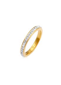 Elli, Damen, Silberring &raquo;Ring Kristallen Memoire Ring 925 Silber&laquo;, Gold, 60, Funkelnder Silberring Beisteckring f&uuml;r Frauen