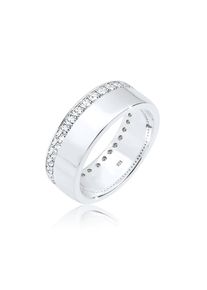 Elli, Damen, Silberring &raquo;Ring Bandring Funkelnd 925 Silber, mit Kristallen von Swarovski &laquo;, Wei&szlig;, 52, Glamour&ouml;ser Ring aus 925er Sterling Silber