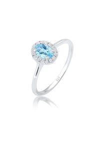 Elli DIAMONDS, Damen, Verlobungsring &raquo;Ring Oval Topas Diamant Brillantschliff (0.08 ct) 925 Sterling Silber&laquo;, Silber, 56, Verlobungsring f&uuml;r Damen mit