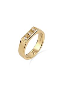 Kuzzoi, Herren, Silberring &raquo;Ring Siegelring mit Kristallen von Swarovski 925 Sterling Silber&laquo;, Gold, Gold, Eleganter Ring f&uuml;r Herren mit Swarovski 