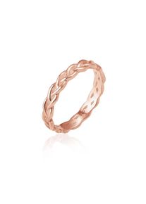 Elli, Damen, Silberring &raquo;Ring Gedreht Geflochten Zopfmuster 925 Silber&laquo;, Rosegold, Rosegold, Einzigartiger Ring f&uuml;r Frauen im lockeren Stil
