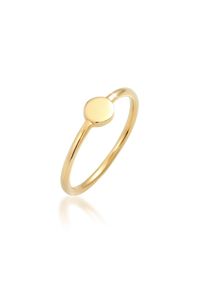 Elli, Damen, Silberring &raquo;Ring Pl&auml;ttchen Kreis Geo Basic 925 Silber&laquo;, Gold, 56, Filigraner Ring mit Pl&auml;ttchen Element f&uuml;r Damen