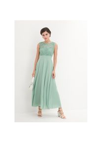 bonprix, Damen, Maxikleid &raquo;Maxikleid mit Spitze&laquo; f&uuml;r festliche Anl&auml;sse, vollst&auml;ndig gef&uuml;ttert, taillierte Passform, pastellgr&uuml;n (L&auml;nge: Regul&auml;r), N-Gr