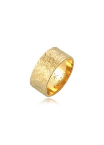 Kuzzoi, Herren, Silberring &raquo;Ring Herren Bandring Organic Struktur 925 Silber&laquo;, Gold, Gold, Markanter Ring im Used Look f&uuml;r M&auml;nner