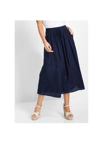 bonprix, Damen, Maxirock aus Viskose, Maxil&auml;nge, lockere Passform, bedrucktes Design, dunkelblau, 42, dunkelblau, Maxirock aus Viskose mit bedrucktem 