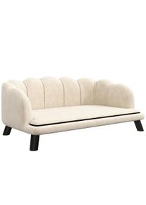 PawHut Contemporary Seashell-Shaped Dog Sofa Bed for Dog Cat 98L x 60W x 35H cm Plush Velvet Cushion Green | Aosom Ireland