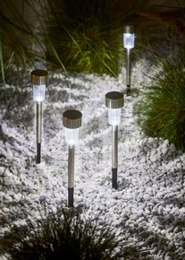 Dekorlys med solcelle for belysning av vei (4-pack), s&oslash;lv, st&oslash;rrelse 31 cm, bonprix