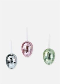 Glitrende egg (3-delt sett), sjokkrosa, st&oslash;rrelse 10 cm, bonprix