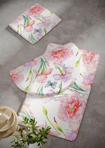 Badematte med memoryskum, rosa, st&oslash;rrelse 1 (Matte til gulvst&aring;ende toalett 45x50 cm), bonprix