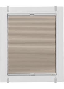 Plissee SUNLINES, beige (sand, wei&szlig;, wei&szlig;), B:58cm H:95cm, Obermaterial: 100% Polyester, Plissees, Plissee, verspannt mit Simply-Fix Klemmtr&auml;ger, Wabenplissee, nach Ma&szlig;