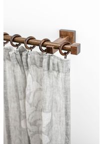 Gardinenstange Garesa "CUBUS", braun (nussbaum), L:290cm &Oslash;:20mm, Holzwerkstoff, Gardinenstangen, Gardinenstange, Vorhanggarnitur, verl&auml;ngerbar, Endkappe, mit Ringe
