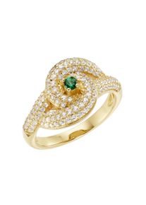 Silberring Smart Jewel "Ring mit Zirkonia und farbigem Zierstein, Silber 925" Gr. 58, gr&uuml;n, Fingerringe, Damen, 58, Silber 925 (Sterlingsilber), Silberring