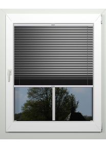 Plissee Indeko "Thermo-Deluxe", grau (anthrazit, metallfarben), B:107cm H:100cm, Obermaterial: 94% Polyester, 6% sonstige Fasern, Plissees, Plissee, zur Montage in der Glasleiste, nach Ma&szlig;