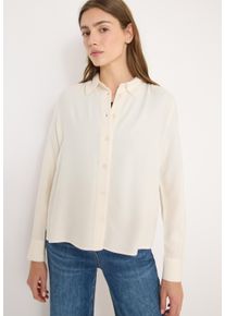 Hemdbluse Cecil, Damen, Gr. S (38), oat milk beige melange, Web, Obermaterial: 70% Polyester, 30% Viskose, meliert, regular fit normal, Manschette, Blusen Hemdbluse, mit Manschetten