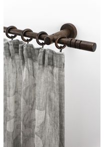 Gardinenstange Garesa "PEMPIA", braun (nussbaum), L:410cm &Oslash;:20mm, Holzwerkstoff, Metall, Gardinenstangen, Gardinenstange, Vorhanggarnitur, verl&auml;ngerbar, Knopf m.Ausschnitten, mit Ringen