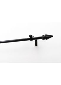 Gardinenstange Garesa "SPYRNA mit offenem Tr&auml;ger", schwarz, L:110cm &Oslash;:16mm, Holzwerkstoff, Metall, Gardinenstangen, Gardinenstange, Vorhanggarnitur, verl&auml;ngerbar, Spitze, ohne Ringe