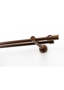 Gardinenstange Garesa "PANDRI", braun (bronzefarben), L:290cm &Oslash;:20mm, Holzwerkstoff, Metall, Gardinenstangen, Gardinenstange, Vorhanggarnitur, verl&auml;ngerbar, gerader Knopf mit Ausschnitt