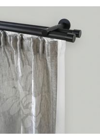 Gardinenstange Garesa "ORNELLA", schwarz, L:220cm &Oslash;:20mm, Aluminium, Gardinenstangen, Gardinenstange, Vorhanggarnitur, einfache Montage, verl&auml;ngerbar, Wandmontage, Kappe
