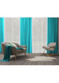 Vorhang WIRTH "Dim out", blau (t&uuml;rkis), B:142cm H:275cm, Polyester, Gardinen, Vorhang, nach Ma&szlig;
