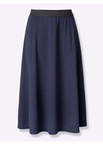 Jerseyrock Classic Basics, Damen, Gr. 20, blau (marine, jeansblau), 97% Polyester, 3% Elasthan, unifarben, wadenlang, R&ouml;cke Jerseyrock