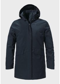 Sch&ouml;ffel Doppeljacke SCH&Ouml;FFEL "Urban 3in1 Parka Style Borkol WMS", Damen, Gr. 36, blau (8820, blau), Aussenjacke Oberstoff: Aussenseite: 100% Polyester; (Membran: Polyurethan); Futter: 100% Polyester; Futter: 100% Polyester Innenjacke Oberstoff: 100% Polyester; Futter: 100% Polyester; Wattierung: 100% Polyester, regular fit, hoch geschlossener Ausschnitt, Jacken Doppeljacke