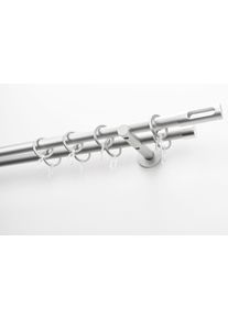 Gardinenstange Garesa "EASY", silber (silberfarben), B:65cm L:490cm &Oslash;:20mm, Aluminium, Gardinenstangen, Gardinenstange, Vorhanggarnitur, verl&auml;ngerbar, Endk. M. Ausschnitt, Alu, m. Ringe