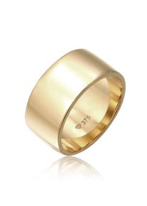 Silberring Elli Premium "Ring Ring Bandring Modern 375 Gelbgold" Gr. 58, gold, Fingerringe, Damen, 58, Gelbgold 375, Silberring