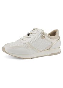 Sneaker Tamaris, Damen, Gr. 38, wei&szlig; (sanftes wei&szlig;, kombiniert), Lederimitat, Textil, Schuhe Sneaker, mit herausnehmbarer Innensohle, Freizeitschuh, Halbschuh, Schn&uuml;rschuh