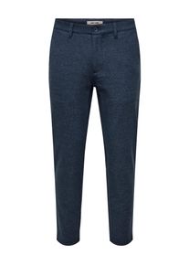 Only & Sons Chinohose ONLY & SONS "ONSMARK SLIM BRUSHED PIQUE 0353 PANTS", Herren, Gr. 30, L&auml;nge 30, blau (blau nights), Web, Obermaterial: 64% Polyester, 33% Viskose, 3% Elasthan, unifarben, slim fit lang, Hosen Chinohose