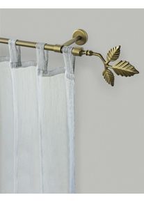Gardinenstange Garesa "SHEET", gold (mattgoldfarben), L:260cm &Oslash;:16mm, Metall, Gardinenstangen, Gardinenstange, Vorhanggarnitur, verl&auml;ngerbar, Knopf mit Bl&auml;tter, ohne Ringe