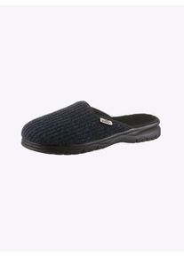 Pantoffel, Herren, Gr. 40, blau (marine), Textil, Basic, Schuhe Pantoffel