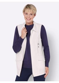 Longweste Classic Basics, Damen, Gr. 48, beige (ecru), 100% Polyester, unifarben, Westen Longweste