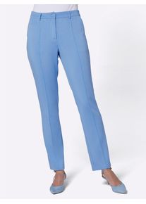 Jerseyhose CREATION L PREMIUM, Damen, Gr. 44, Normalgr&ouml;&szlig;en, blau (himmelblau), 50% Modal, 44% Polyester, 6% Elasthan, unifarben, lang, Hosen Jerseyhose