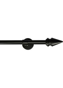 Gardinenstange Garesa "SPYRNA", schwarz, L:340cm &Oslash;:16mm, Holzwerkstoff, Metall, Gardinenstangen, Gardinenstange, Vorhanggarnitur, verl&auml;ngerbar, Spitze, ohne Ringe