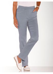 Schlupfhose Casual Looks, Damen, Gr. 44, Normalgr&ouml;&szlig;en, bunt (marine, ecru, gemustert), 43% Viskose, 42% Polyester, 11% Polyamid, 4% Elasthan, gemustert, mehrfarbig, lang, Hosen Schlupfhose